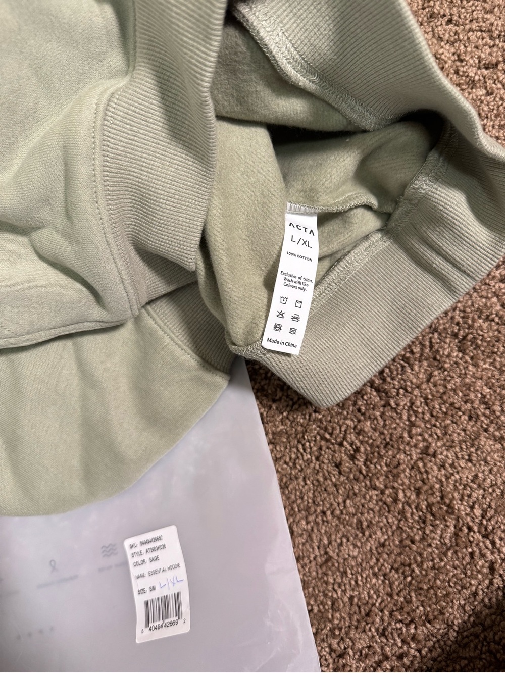NWT ACTA Sage Hoodie | Size L/ XL - Picture 2 of 4